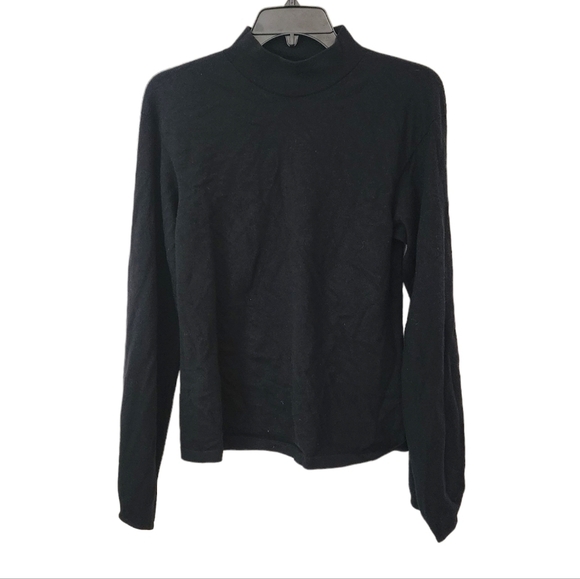 Vince Puff Sleeve Mock Neck Open Back Sweater Black v793883836 - Picture 3 of 7